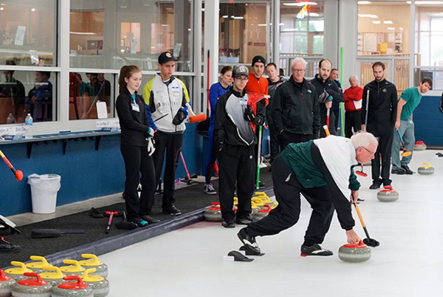 The Israel Curling Federation's first national team training camp in Blaine, Minnesota. (Sharon Cohen)