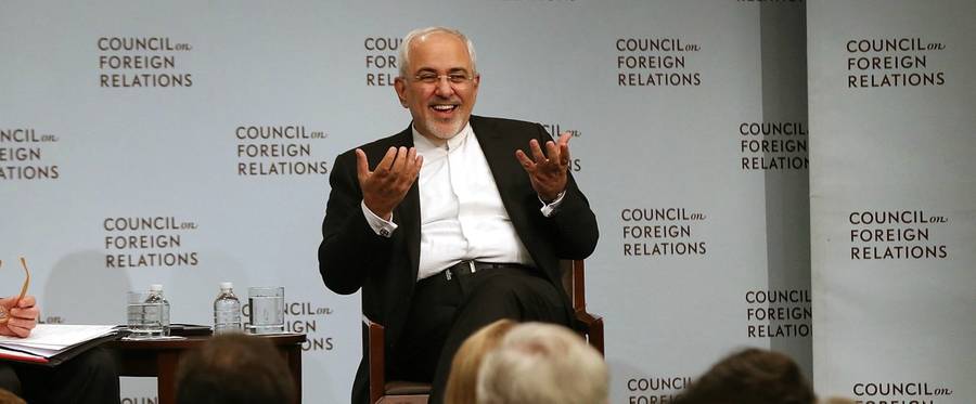 Iranian Foreign Minister Javad Zarif discusses current developments in the Middle East with Richard Haass at the Council on Foreign Relations (CFR) on July 17, 2017 in New York City.