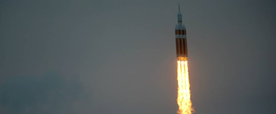 The United Launch Alliance Delta 4 rocket carrying NASA's first Orion deep space exploration craft takes off in Cape Canaveral, Florida, December 5, 2014.  