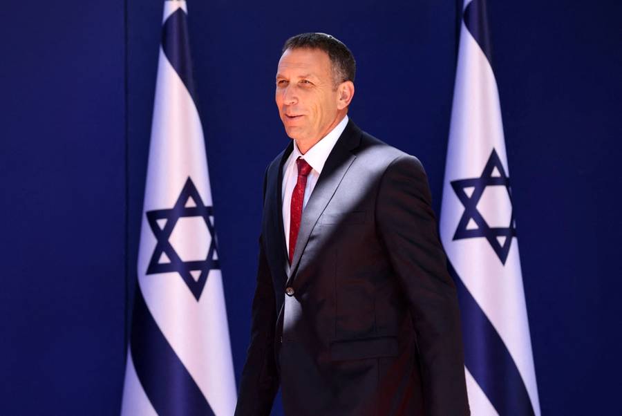 Minister of Religious Services Matan Kahana arrives at the president's residence in Jerusalem on June 14, 2021
