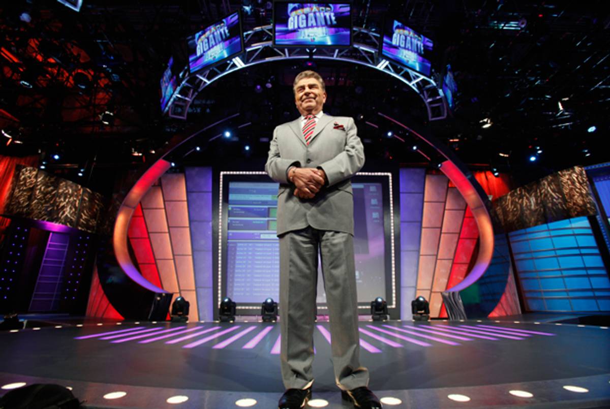 Mario Kreutzberger, popularly known as Don Francisco, stands on the set of Sábado Gigante in Miami, Feb. 3, 2012. (Wilfredo Lee/AP)