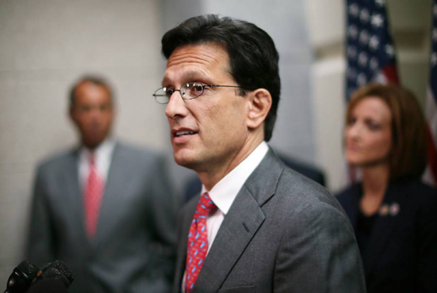 U.S. House Majority Leader Rep. Eric Cantor (R-VA) (C) speaks during a news conference July 10, 2012 on Capitol Hill in Washington, DC.(Alex Wong/Getty Images)