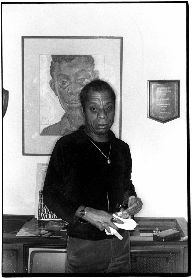 James Baldwin in his home, New York, late 1970s