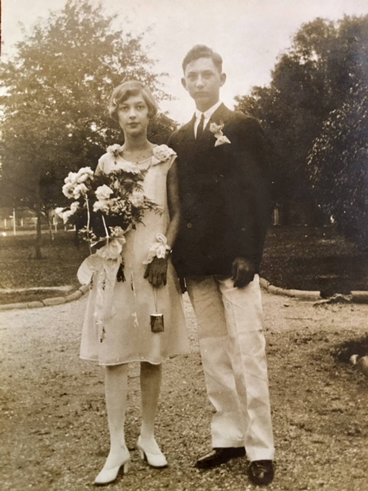 Mobile, Alabama, ca. 1928: Evelyn Robinton and her brother, Roy Robinton, in their finest for a special occasion. After heading off to University of Alabama, Roy Robinton was a U.S. Marine in the Philippines, becoming a prisoner of war forever lost on a Japanese “hell ship.” (Photo courtesy Roy Hoffman.)