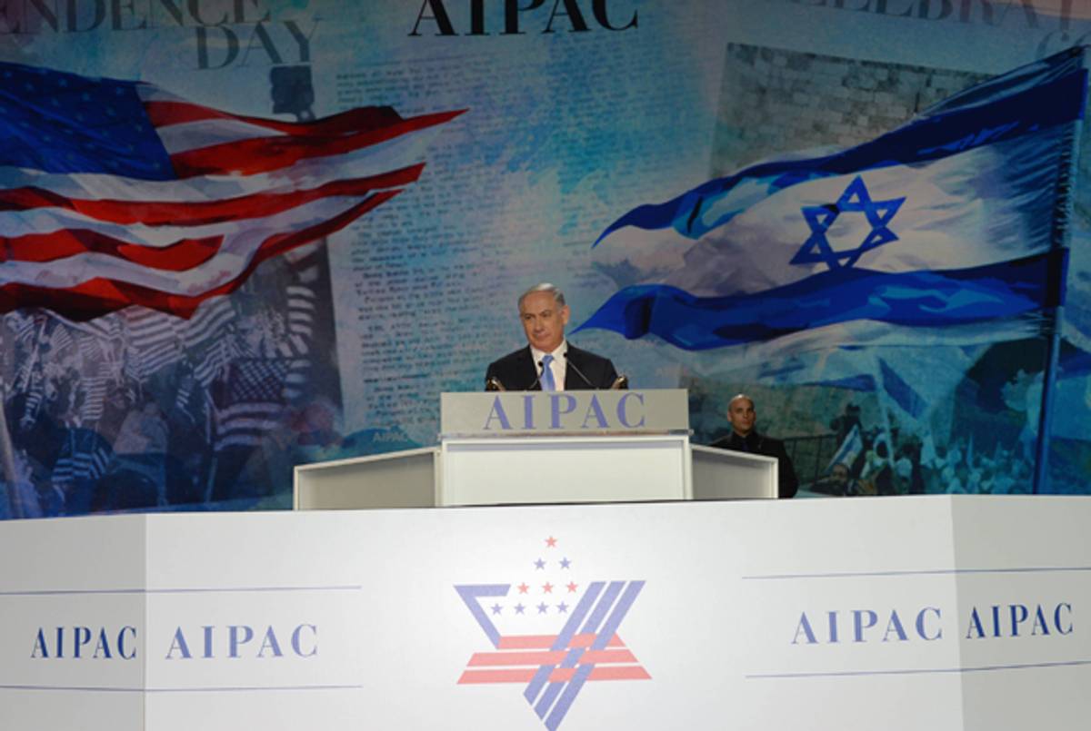 Israeli Prime Minister Benjamin Netanyahu speaks during the AIPAC 2015 Policy Conference, March 2, 2015 in Washington, D.C. (Amos Ben Gershom/GPO via Getty Images)