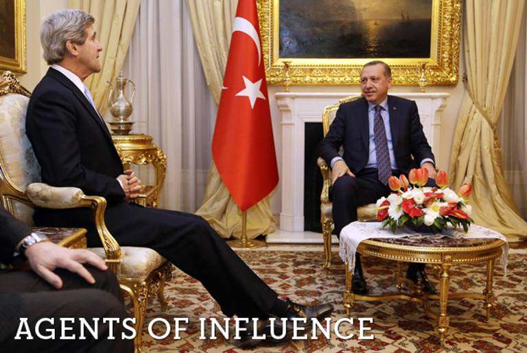 U.S. Secretary of State John Kerry meets with Turkish Prime Minister Recep Tayyip Erdogan in Ankara on March 1, 2013. (Jacquelyn Martin/AFP/Getty Images)