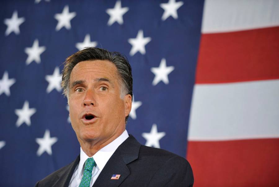Mitt Romney yesterday.(Rainier Ehrhardt/Getty Images)