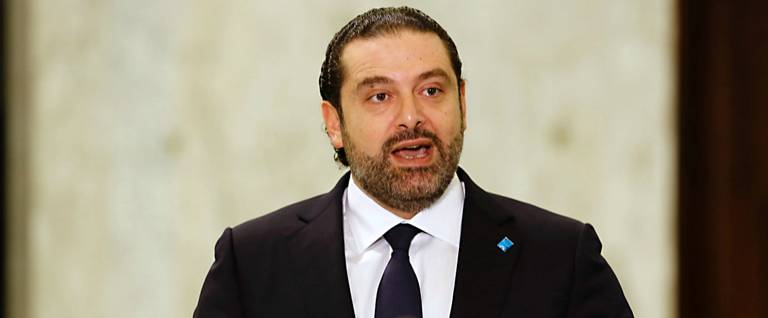 Lebanon's Prime Minister Saad Hariri speaks to journalists following his nomination at the presidential palace in Baabda, near Beirut, November 3, 2016.