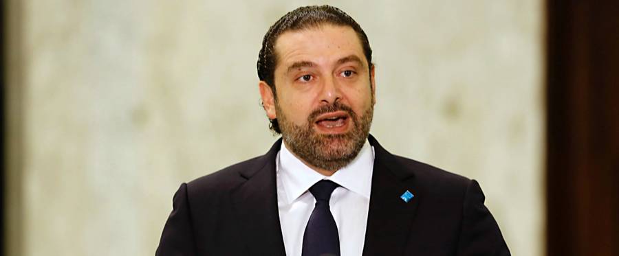 Lebanon's Prime Minister Saad Hariri speaks to journalists following his nomination at the presidential palace in Baabda, near Beirut, November 3, 2016.
