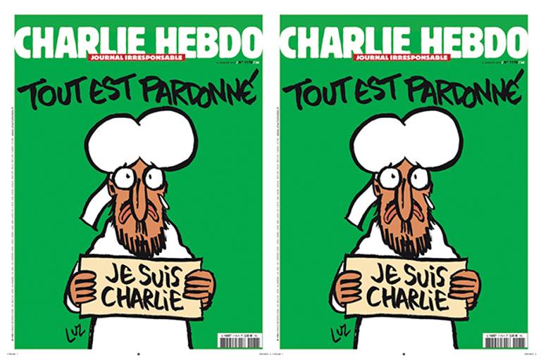 (This week's forthcoming cover of 'Charlie Hebdo.')