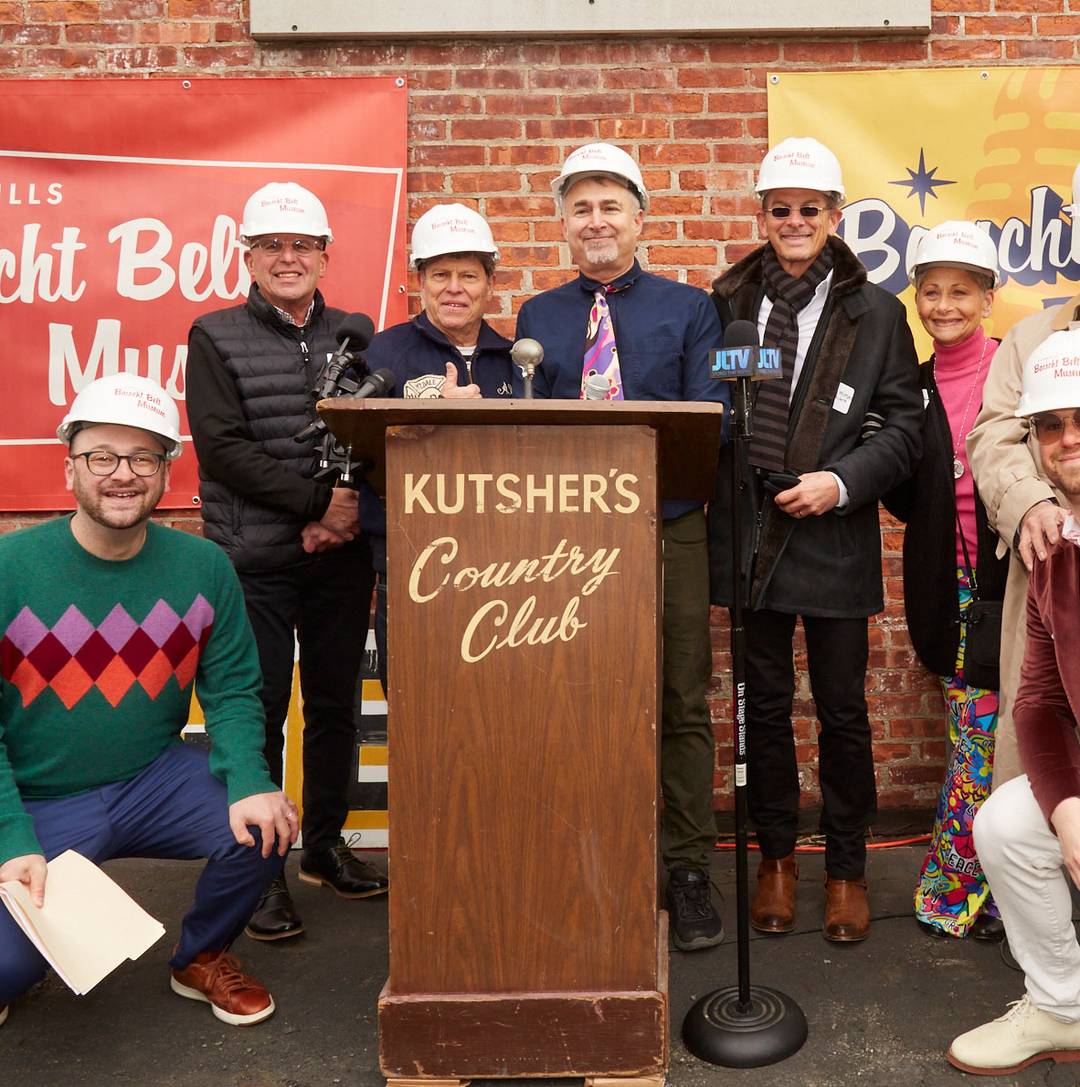 The board of the Borscht Belt Museum at the groundbreaking, this past April. Elliott Auerbach, Allen Frishman, and Andrew Jacobs appears second, third, and fourth from the left, respectively