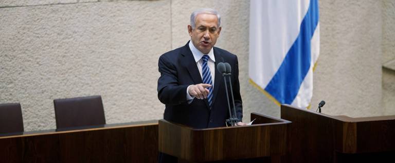Israeli Prime Minister Benjamin Netanyahu speaks to members of the Knesset on March 18, 2013 in Jerusalem, Israel.