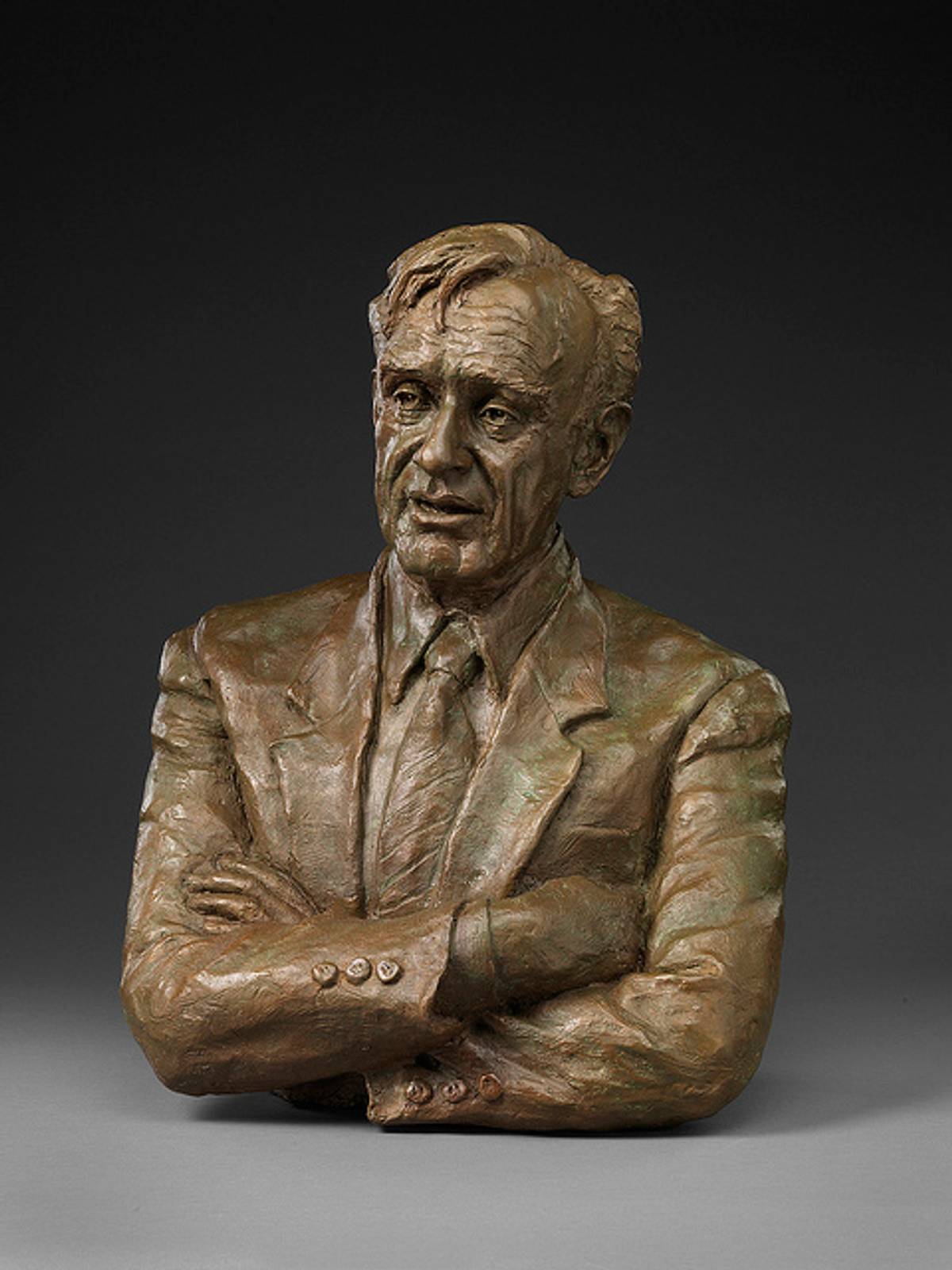 A bronze bust of Wiesel at the National Portrait Gallery, Smithsonian Institution. (Flickr)