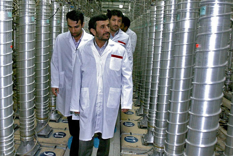 2008 visit by then-Iranian President Mahmoud Ahmadinejad to the Natanz Uranium enrichment facilities.(Photo by the Office of the Presidency of the Islamic Republic of Iran via Getty Images)