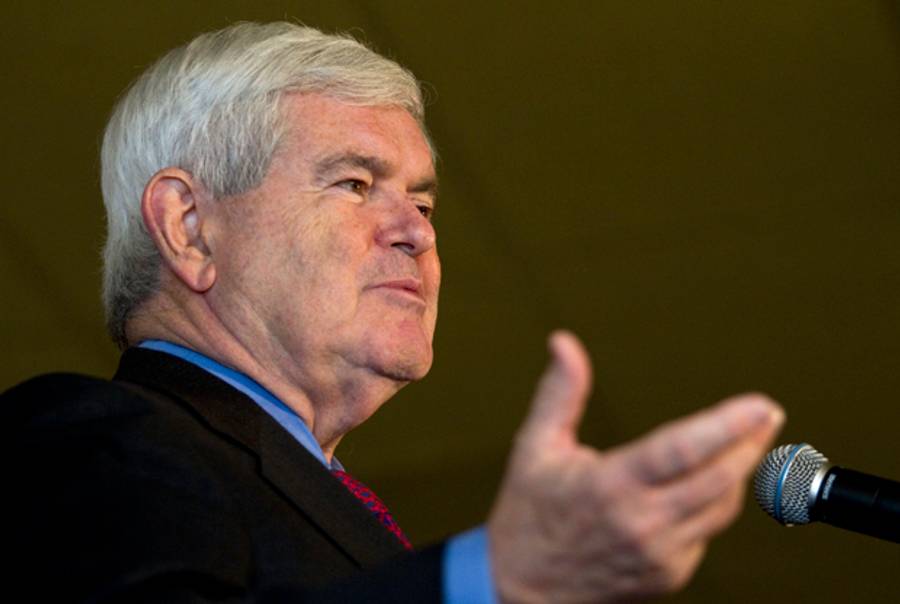 Newt Gingrich yesterday.(John W. Adkisson/Getty Images)