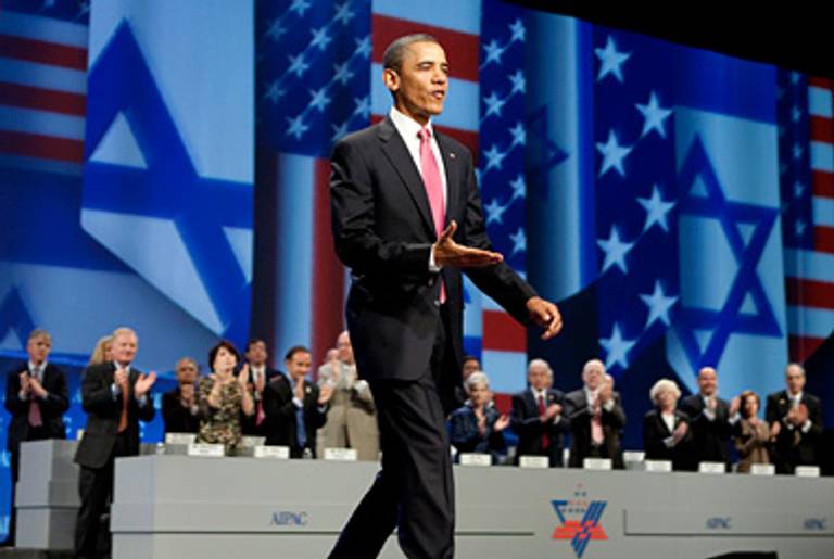 President Barack Obama at the AIPAC summit in Washington.(Joshua Roberts/Getty Images)