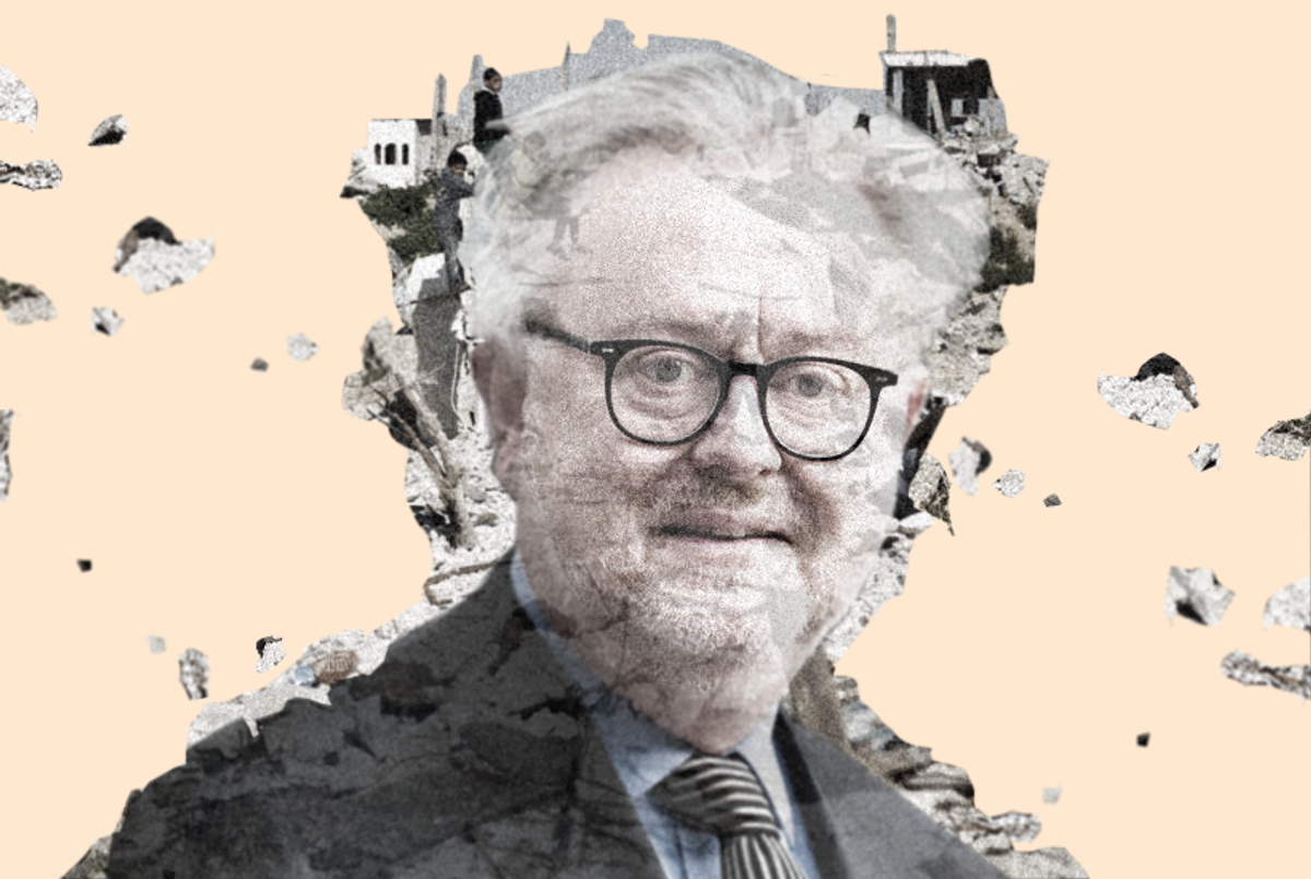 William Schabas(Photo illustration: Tablet Magazine; main photo: Mohammed Abed/AFP/Getty Images)