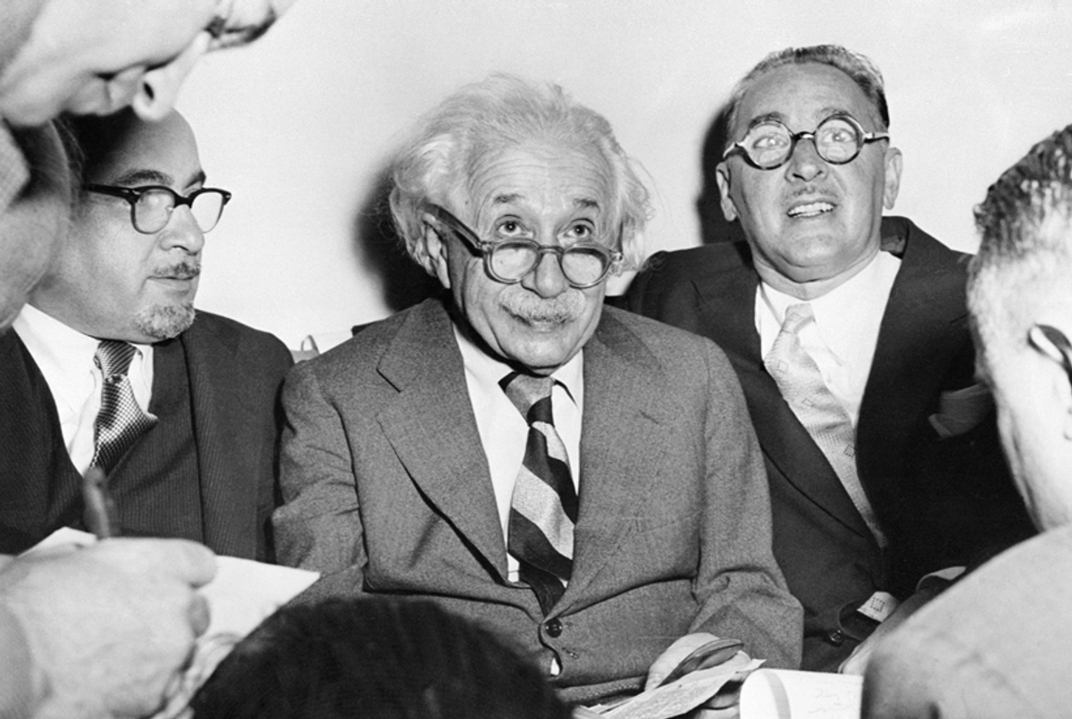 Albert Einstein celebrating his 75th birthday at Princeton University, March 15, 1954. (AFP/Getty Images)