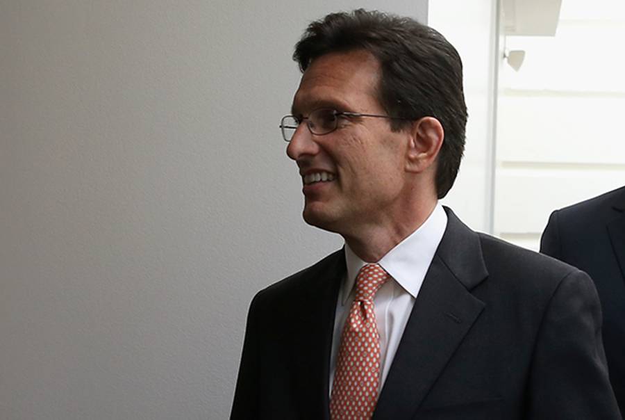 House Majority Leader Eric Cantor (R-VA) arrives for a meeting with House Republicans at U.S. Capitol, June 11, 2014 in Washington, DC. (Mark Wilson/Getty Images)