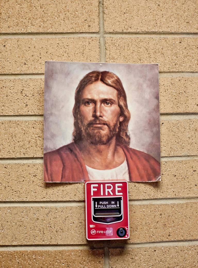 A portrait of Jesus seen in the missionary training center in Provo, Utah