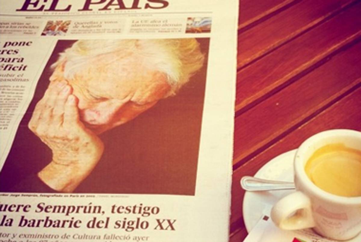 Jorge Semprún's obituary in El País, June 8, 2011.(David Serra Martín)