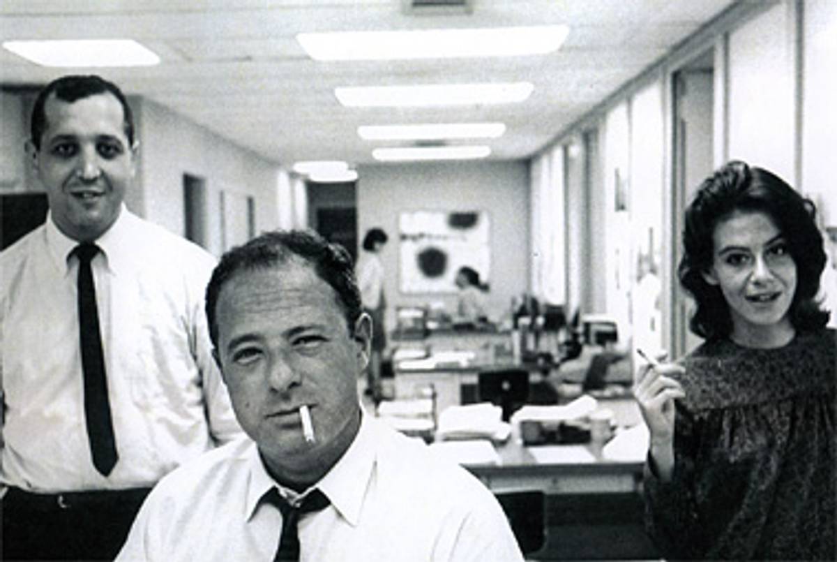 Ted Solotaroff, Norman Podhoretz, and Marion Magid at the Commentary offices, early 1960s.(Gert Berliner)