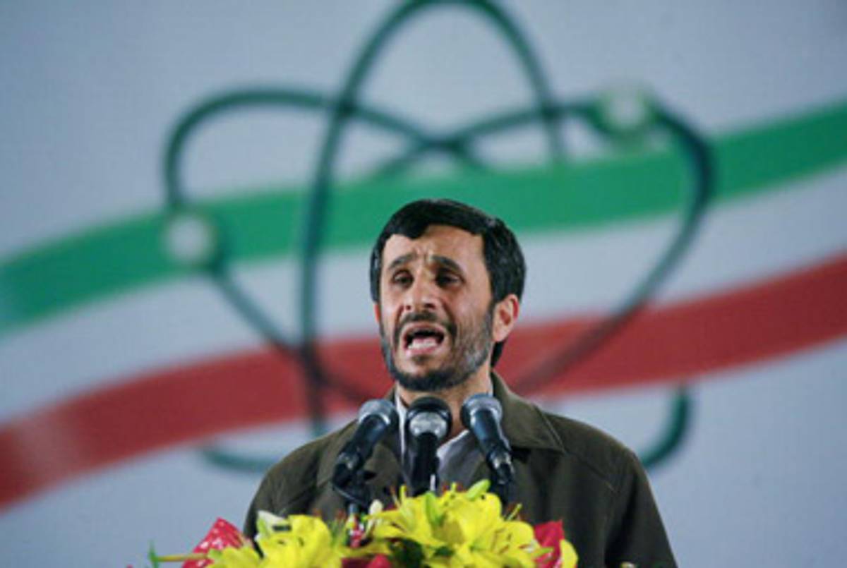 Mahmoud Ahmadinejad speaking at the Natanz nuclear enrichment facility.(Majid Saeedi/Getty Images)