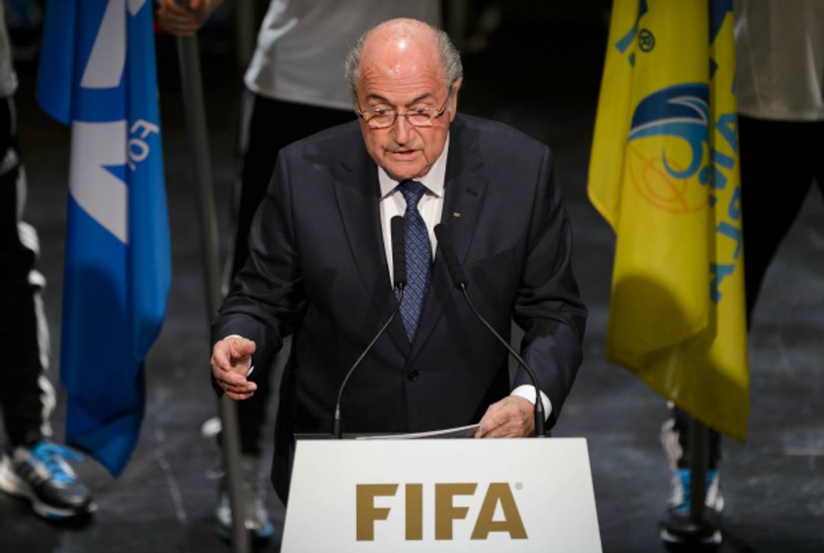 FIFA President Sepp Blatter at 65th FIFA Congress in Zurich, May 28, 2015. (Fabrice Coffrini/AFP/Getty Images)