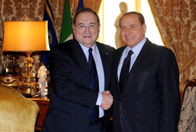 Abraham Foxman (L) and Silvio Berlusconi (but never mind that) last year.(Alberto Pizzoli/AFP/Getty Images)