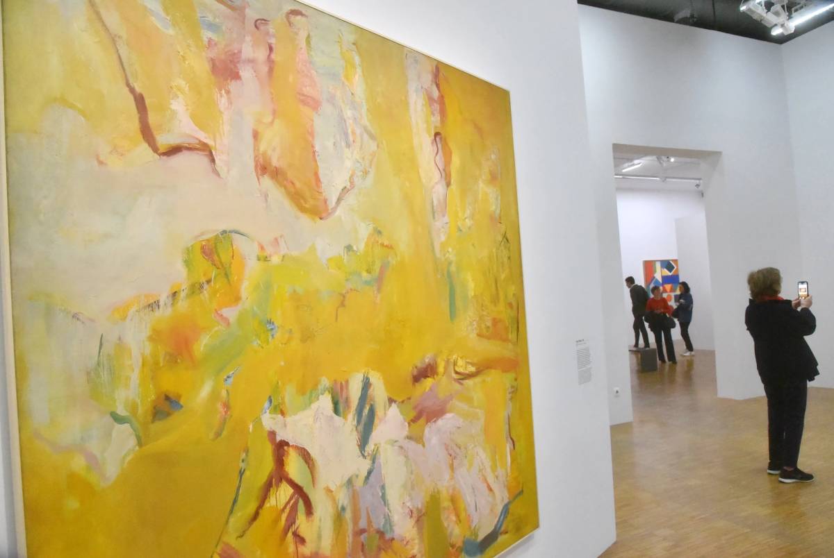 'Arcueil Yellow,' (1956) on show during 'Une Americaine à Paris' at Centre Pompidou, Paris, 2022