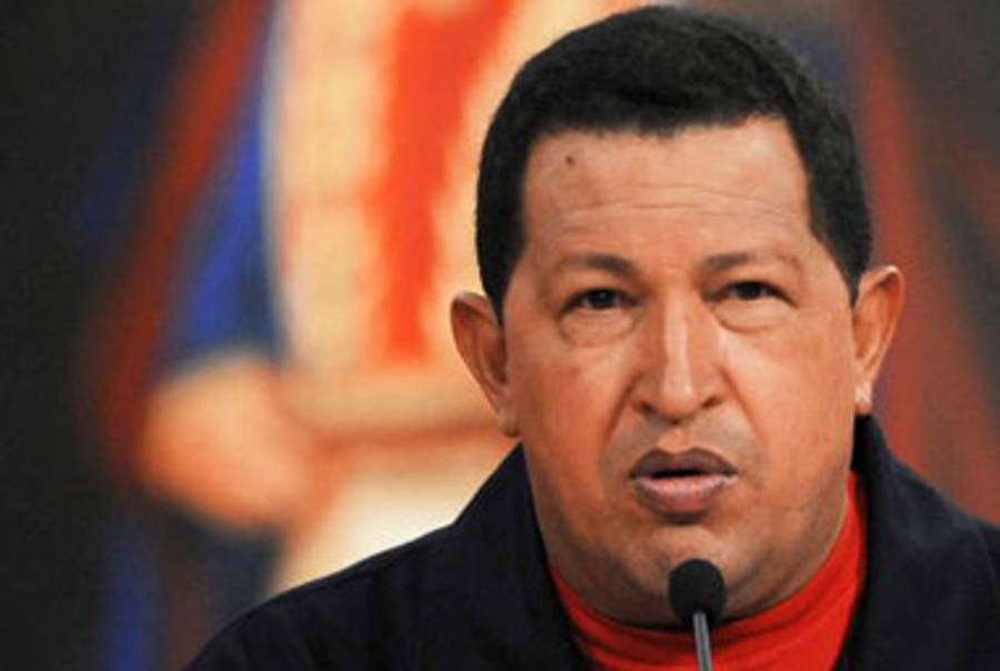 Hugo Chávez last month.(Juan Barreto/AFP/Getty Images)