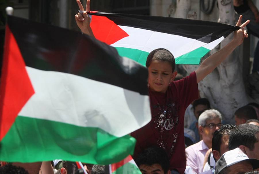 Nakba Day in Nablus.(Jaafar Ashtiyeh/AFP/GettyImages)