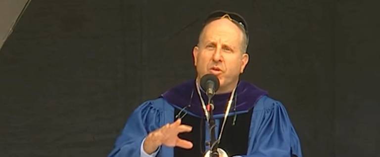 Oberlin President Marvin Krislov giving a speech at Commencement 2015. 