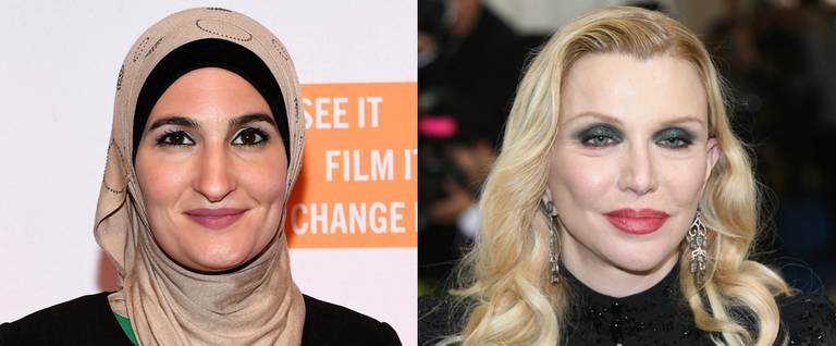 Courtney Love in New York City, May 1, 2017; Linda Sarsour in New York City, May 11, 2017.