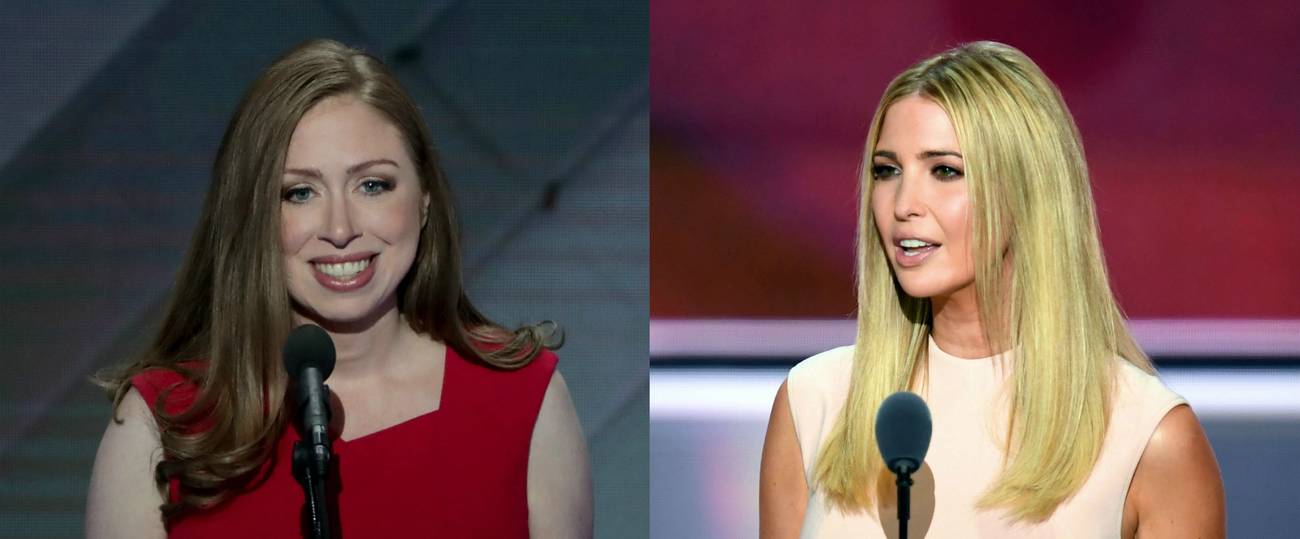 Ivanka Trump: Robybn Beck/AFP/Getty Images; Chelsea Clinton: Alex Wong/Getty Images