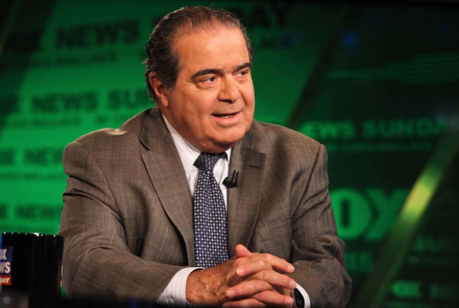 U.S. Supreme Court Justice Antonin Scalia takes part in an interview with Chris Wallace on 'FOX News Sunday' on July 27, 2012 in Washington, DC.(Paul Morigi/Getty Images)