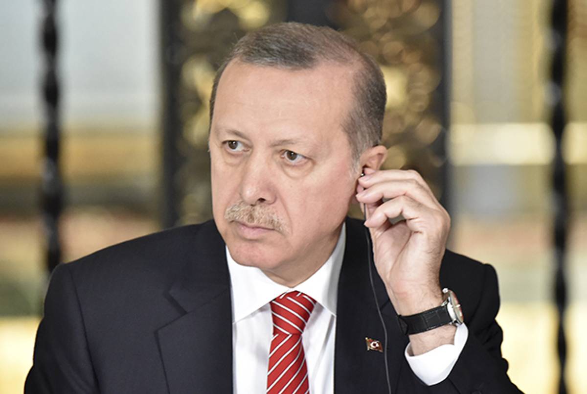 Turkish President Recep Tayyip Erdogan in Mexico City on February 12, 2015. (YURI CORTEZ/AFP/Getty Images)