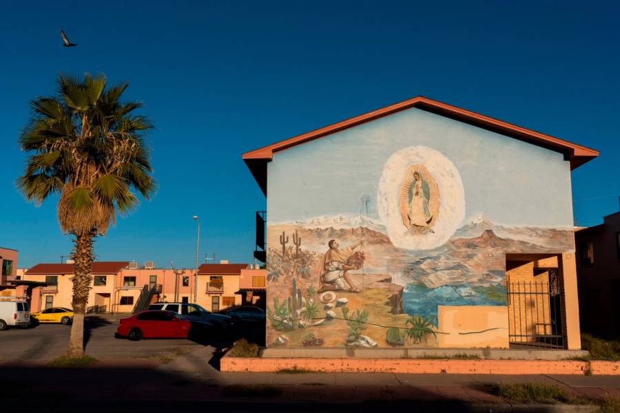 A mural of Juan Diego and Our Lady of Guadalupe in El Paso, Texas