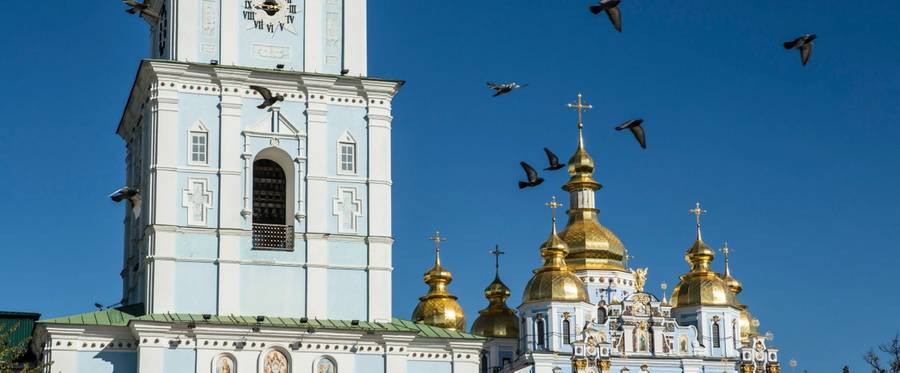 St. Michael's Golden-Domed Monastery on Oct. 12, 2018, in Kiev, Ukraine