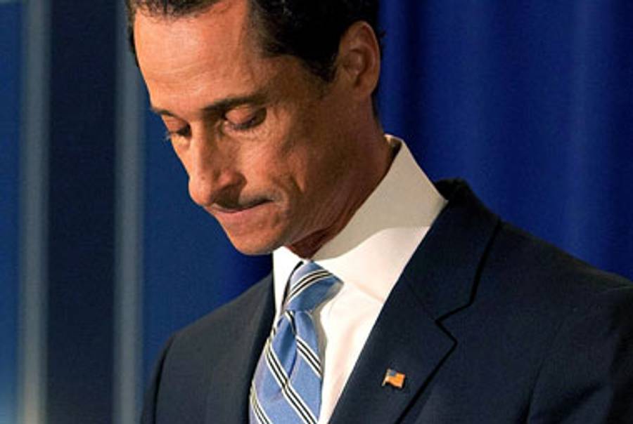Anthony Weiner at his press conference yesterday.(Andrew Burton/Getty Images)