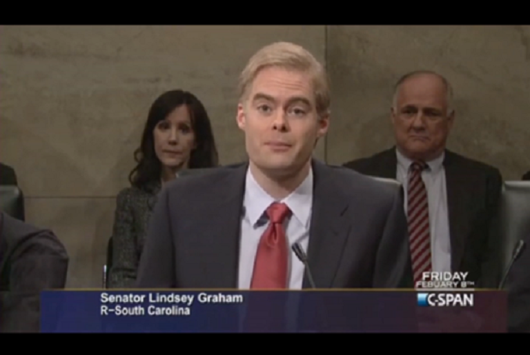 Bill Hader as Senator Lindsey Graham(Screengrab)