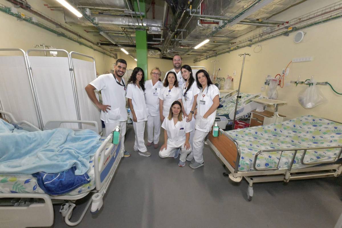 Medical staff in the hospital's underground bunker