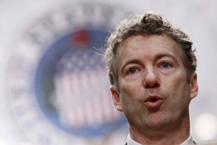 Sen. Paul, yesterday, at the inaugural meeting of the Tea Party Caucus.(Win McNamee/Getty Images)