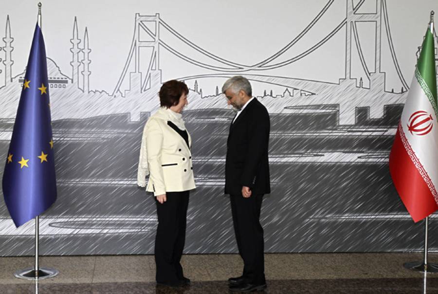 If you believe Catherine Ashton and Saeed Jalili made substantive progress, then they have got a bridge to sell you.(Tolga Adanali/AFP/Getty Images)
