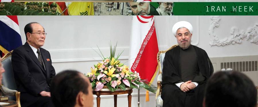 .Iran's President Hassan Rowhani meets with North Korea's ceremonial head of state, Kim Yong-Nam, on his first official day in office in Tehran on August 3, 2013