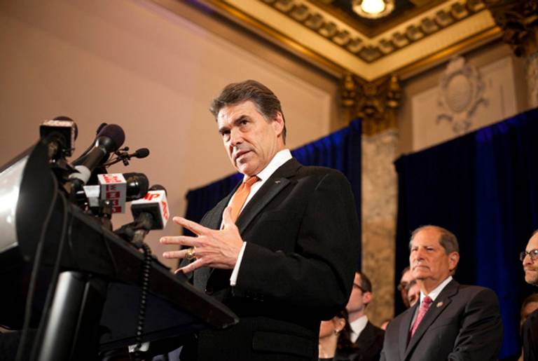 Gov. Rick Perry this morning.(Michael Nagle/Getty Images)