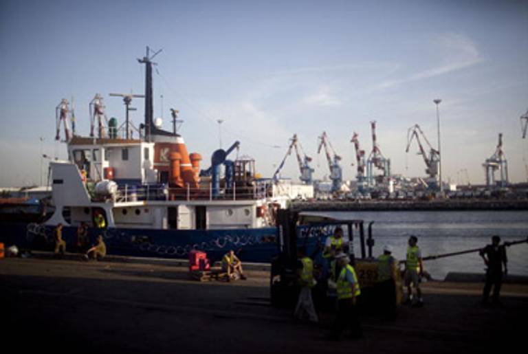 A captured flotilla ship last year.(Uriel Sinai/Getty Images)