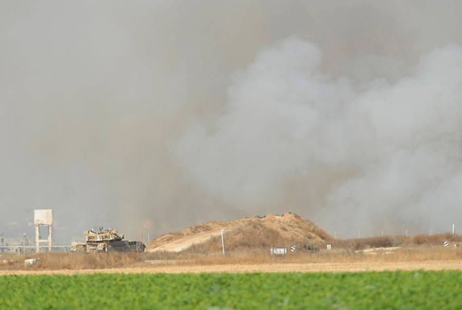 A Gaza border skirmish this morning.(David Buimovitch/AFP/GettyImages)