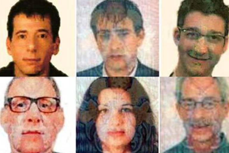 The passport photos of six suspects.(Dubai police)