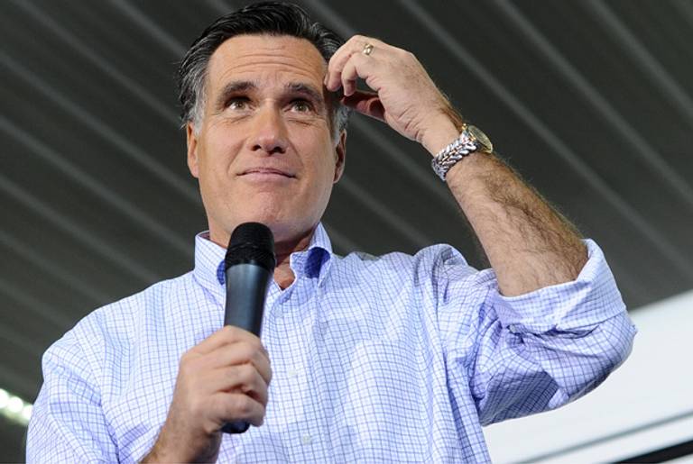Mitt Romney in Ames, Iowa, yesterday.(Jewel Samad/AFP/Getty Images)